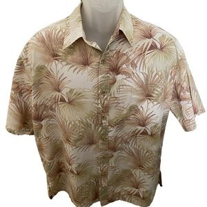 COOKE STREET Reverse Print Aloha Hawaiian Floral Tropical Shirt Men L Large